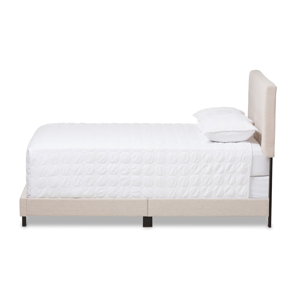 Baxton Studio Cassandra Modern And Contemporary Light Beige Fabric Upholstered Full Size Bed