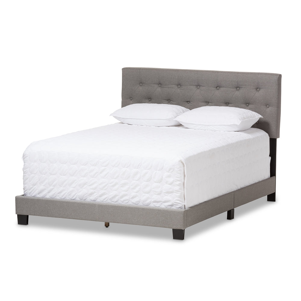 Baxton Studio Cassandra Modern And Contemporary Light Grey Fabric Upholstered Full Size Bed