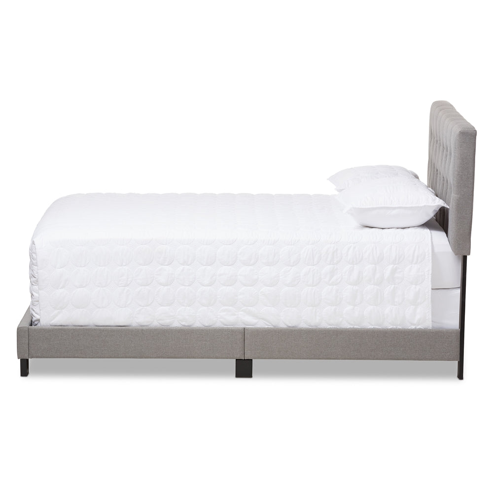 Baxton Studio Cassandra Modern And Contemporary Light Grey Fabric Upholstered Full Size Bed