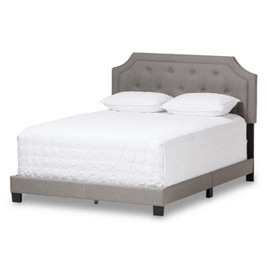 Baxton Studio Willis Modern And Contemporary Light Grey Fabric Upholstered King Size Bed