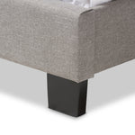 Load image into Gallery viewer, BAXTON STUDIO WILLIS MODERN AND CONTEMPORARY LIGHT GREY FABRIC UPHOLSTERED QUEEN SIZE BED
