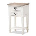 Load image into Gallery viewer, Baxton Studio Dauphine Provincial Style Weathered Oak And White Wash Distressed Finish Wood Nightstand
