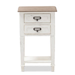 Load image into Gallery viewer, Baxton Studio Dauphine Provincial Style Weathered Oak And White Wash Distressed Finish Wood Nightstand
