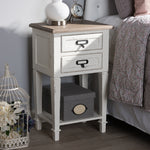 Load image into Gallery viewer, Baxton Studio Dauphine Provincial Style Weathered Oak And White Wash Distressed Finish Wood Nightstand
