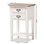 Load image into Gallery viewer, Baxton Studio Dauphine Provincial Style Weathered Oak And White Wash Distressed Finish Wood Nightstand
