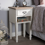 Load image into Gallery viewer, Baxton Studio Dauphine Provincial Style Weathered Oak And White Wash Distressed Finish Wood Nightstand
