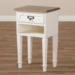 Load image into Gallery viewer, Baxton Studio Dauphine Provincial Style Weathered Oak And White Wash Distressed Finish Wood Nightstand
