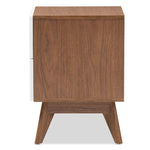 Load image into Gallery viewer, Baxton Studio Calypso Mid-Century Modern White And Walnut Wood 2-Drawer Storage Nightstand
