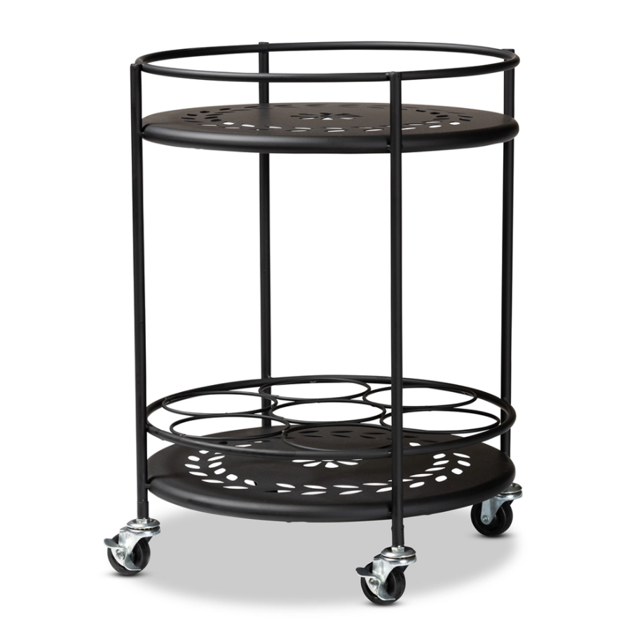 Baxton Studio Dallan Modern Industrial Metal 2-Tier Kitchen Cart