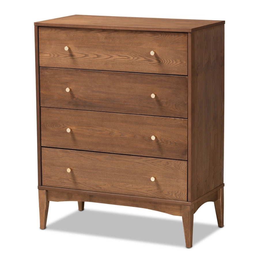 Baxton Studio Landis Mid-Century Modern Finished Wood 4-Drawer Chest