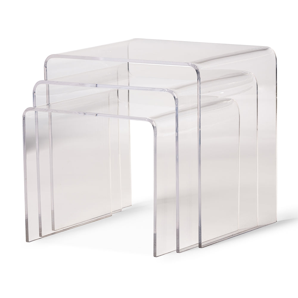 Baxton Studio Acrylic Nesting Table 3-Pc Table Set Display Stands