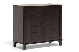 GLIDDEN DARK BROWN WOOD MODERN SHOE CABINET (SHORT)