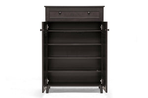 Glidden Dark Brown Wood Modern Shoe Cabinet (Tall)