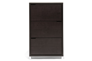 Simms Dark Brown Modern Shoe Cabinet