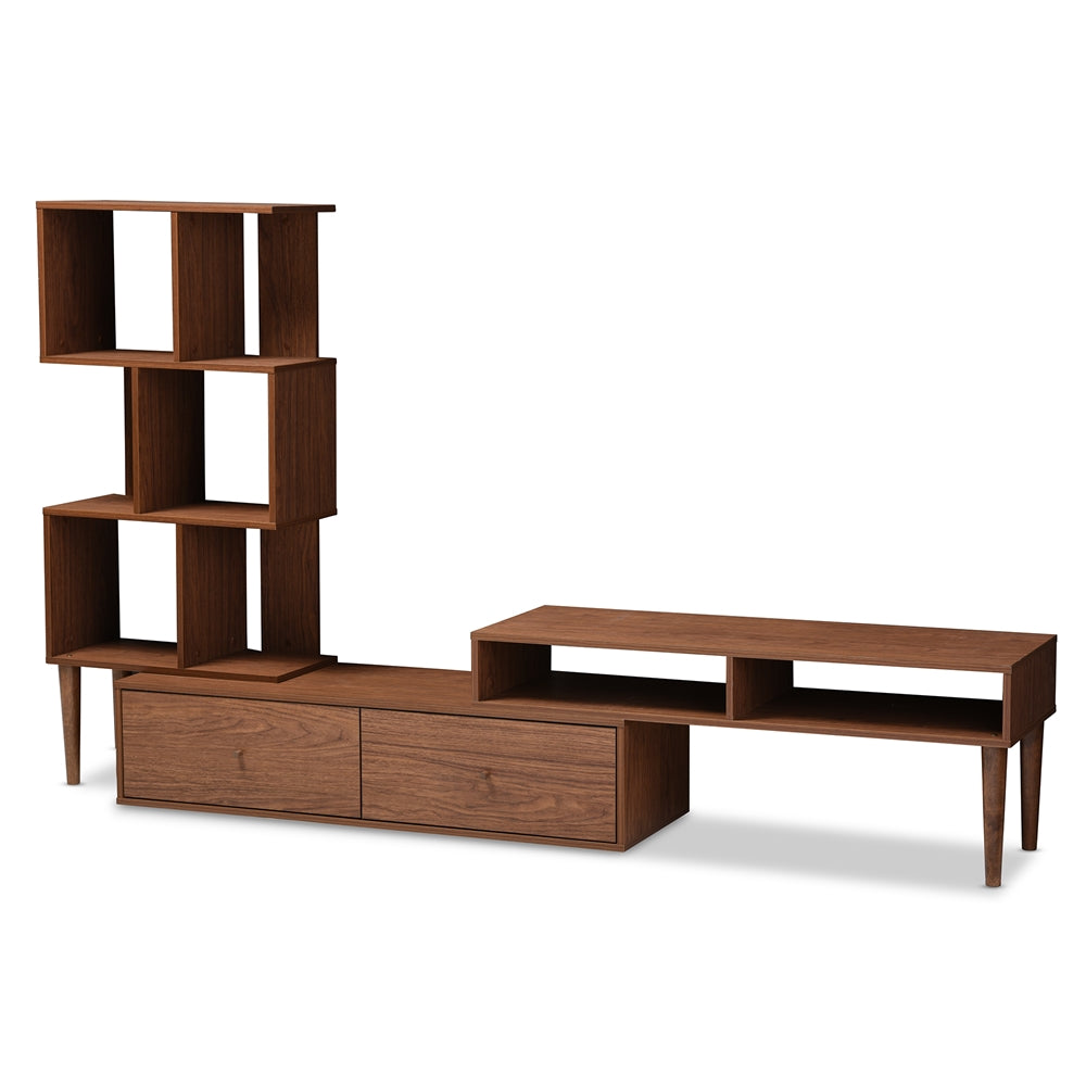 Baxton Studio Haversham Mid-century Retro Modern TV Stand Entertainment Center and Display Unit