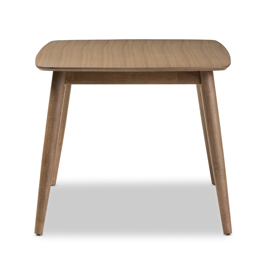 Baxton Studio Edna Mid-Century Modern French "Oak" Light Brown Finishing Wood Dining Table