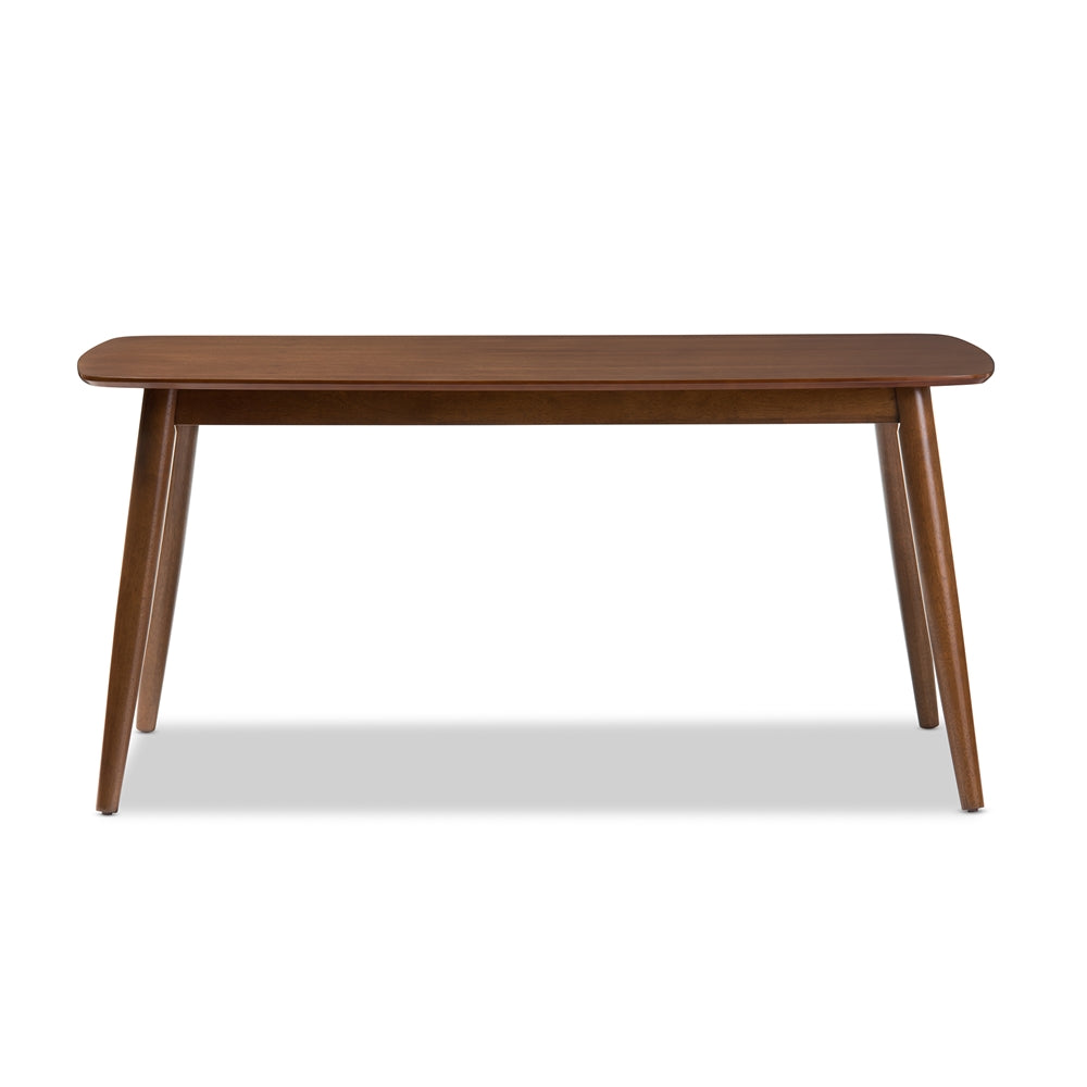 Baxton Studio Flora Mid-Century Modern "Oak" Medium Brown Finishing Wood Dining Table