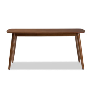 Baxton Studio Flora Mid-Century Modern "Oak" Medium Brown Finishing Wood Dining Table