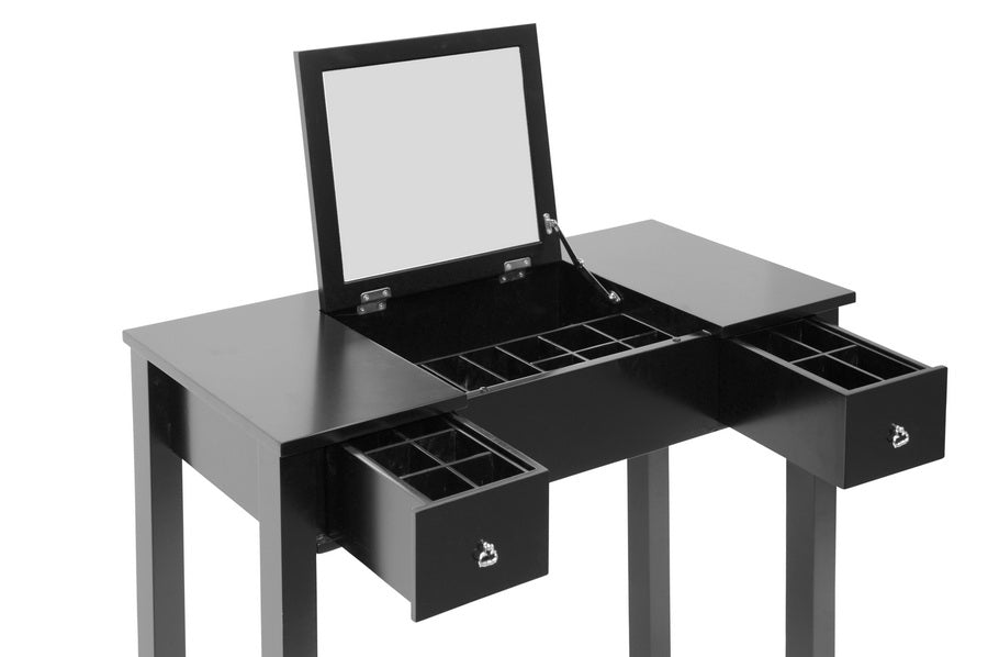 Baxton Studio Black Wessex Vanity Table