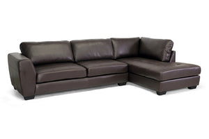 Baxton Studio Orland Leather Modern Sectional Sofa Set with Right Facing Chaise