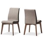 Load image into Gallery viewer, Baxton Studio Kimberly Mid-Century Modern Beige And Brown Fabric Dining Chair (Set Of 2)
