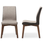 Load image into Gallery viewer, Baxton Studio Kimberly Mid-Century Modern Beige And Brown Fabric Dining Chair (Set Of 2)
