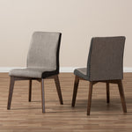 Load image into Gallery viewer, Baxton Studio Kimberly Mid-Century Modern Beige And Brown Fabric Dining Chair (Set Of 2)
