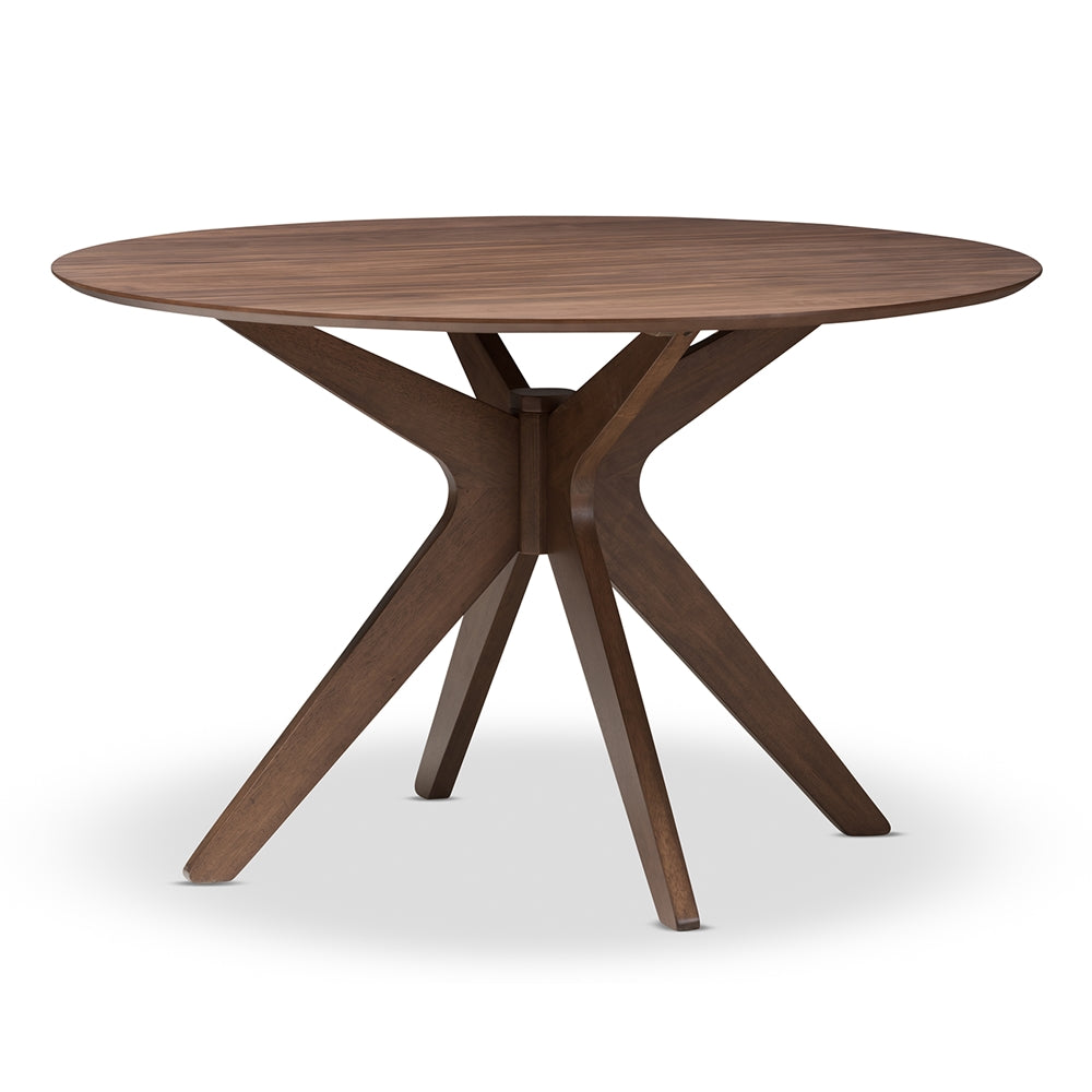 Baxton Studio Monte Mid-Century Modern Wood 47-Inch Round Dining Table