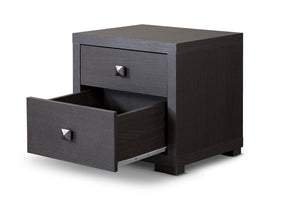 Baxton Studio Espresso Silvertone Modern Nightstand