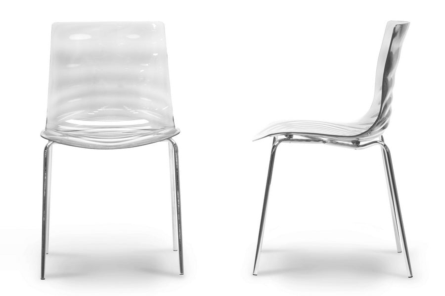 Baxton Studio Marisse Clear Plastic Modern Dining Chair (Set Of 2)