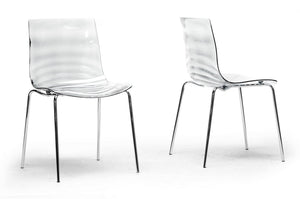 BAXTON STUDIO MARISSE CLEAR PLASTIC MODERN DINING CHAIR (SET OF 2)