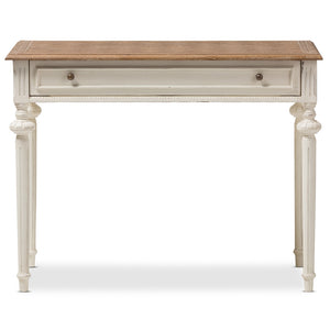 Baxton Studio Marquetterie French Provincial Weathered Oak And Whitewash Writing Desk