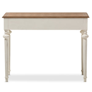 Baxton Studio Marquetterie French Provincial Weathered Oak And Whitewash Writing Desk