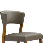 Load image into Gallery viewer, Baxton Studio Montreal Mid-Century Dark Walnut Wood Grey Faux Leather Dining Chair
