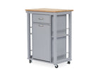 Load image into Gallery viewer, BAXTON STUDIO YONKERS CONTEMPORARY LIGHT GREY KITCHEN CART WITH WOOD TOPONE (1) KITCHEN CART
