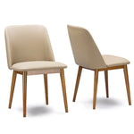 Load image into Gallery viewer, Baxton Studio Lavin Mid-Century &quot;Walnut&quot; Light Brown/Beige Faux Leather Dining Chair
