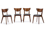 Load image into Gallery viewer, Baxton Studio Sumner Mid-Century Style &quot;Walnut&quot; Brown 5-Piece Dining Setone (1) Dining Table, Four (4) Dining Chairs
