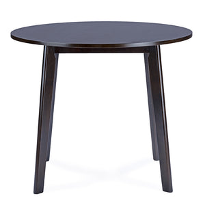 BAXTON STUDIO DEBBIE MID-CENTURY DARK BROWN WOOD ROUND DINING TABLE