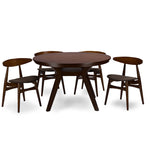 Load image into Gallery viewer, Baxton Studio Flamingo Mid-Century Dark Walnut Wood 5-Piece Dining Set
