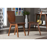 Load image into Gallery viewer, Baxton Studio Elsa Mid-Century Modern Scandinavian Style Dark Walnut Bent Wood Dining Chair
