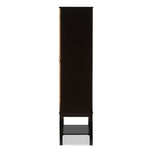 Load image into Gallery viewer, Baxton Studio Marya Mid-Century Modern Dark Brown And Walnut Two-Tone Solid Rubberwood Mdf Veneered Wine Cabinet
