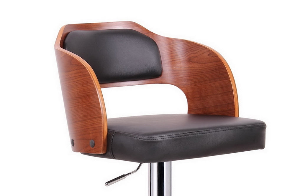 Baxton Studio Sitka Walnut And Black Modern Bar Stool