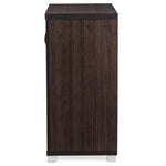 Load image into Gallery viewer, Baxton Studio Zentra Modern And Contemporary Dark Brown Sideboard Storage Cabinet With Glass Doors
