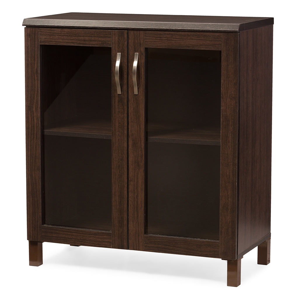 Baxton Studio Sintra Modern and Contemporary Sideboard Storage Cabinet with Glass Doors