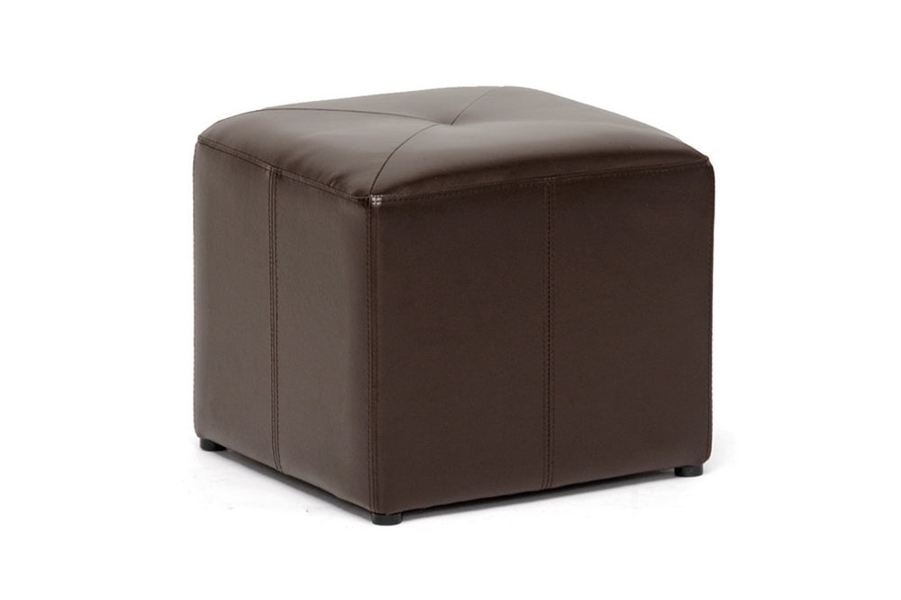 Baxton Studio Aric Bonded Leather Ottoman