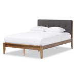 Load image into Gallery viewer, Baxton Studio Leyton Mid-Century Modern Fabric Upholstered Platform Bed - King Size, Queen Size
