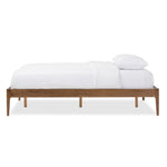 Load image into Gallery viewer, Baxton Studio Bentley Mid-Century Modern Walnut Finishing Solid Wood King Size Bed Frame
