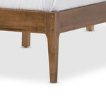 Load image into Gallery viewer, Baxton Studio Bentley Mid-Century Modern Walnut Finishing Solid Wood King Size Bed Frame
