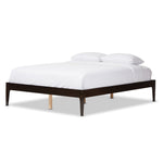 Load image into Gallery viewer, BAXTON STUDIO BENTLEY MID-CENTURY MODERN CAPPUCCINO FINISHING SOLID WOOD QUEEN SIZE BED FRAME
