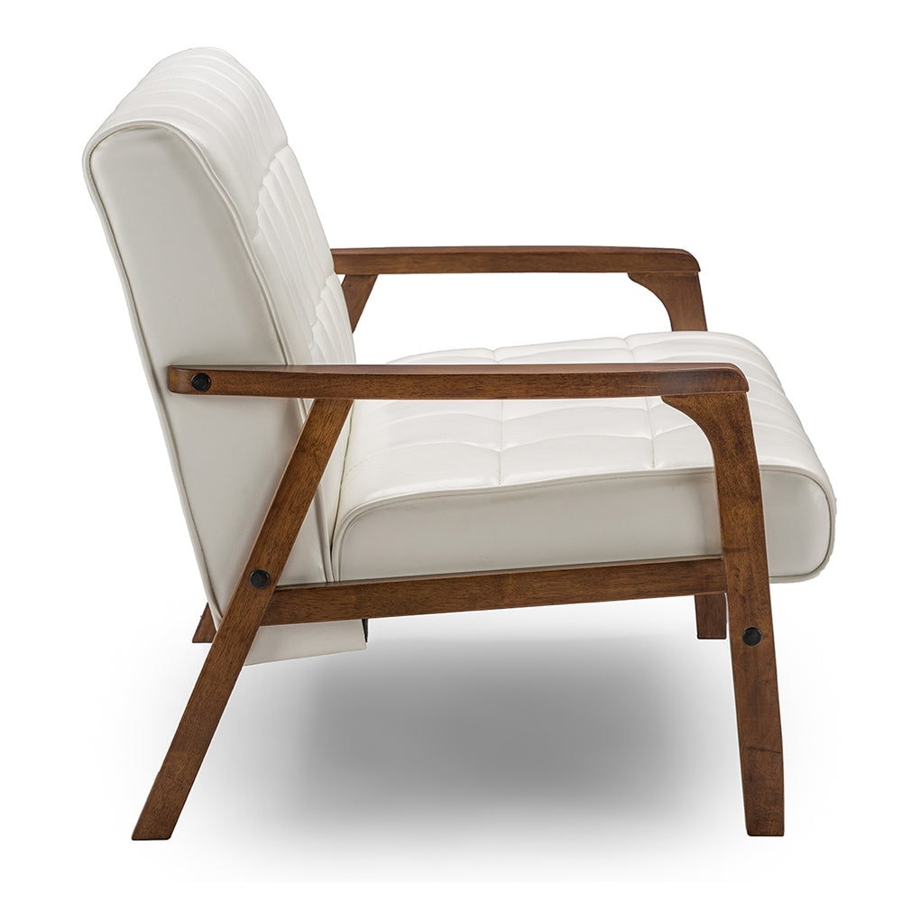 BAXTON STUDIO BAXTON STUDIO MID-CENTURY MASTERPIECES LOVESEAT - WHITE